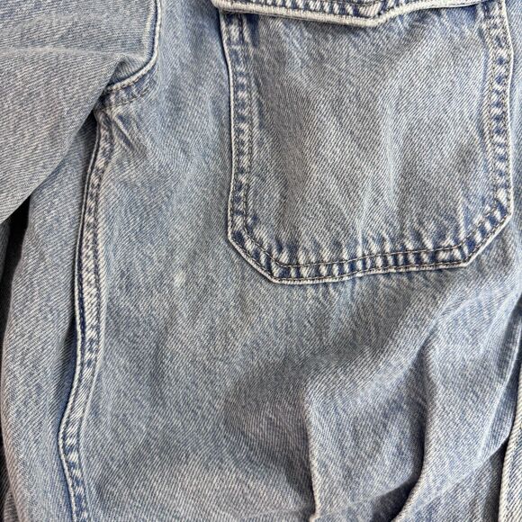 MADEWELL Denim Midi Shirtdress 8 Altoona Wash Blue Jean Slit Button Up B2 - Picture 4 of 6